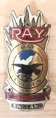 Vintage Ray Ray Cycles Bicycle Head Badge Emblem Nottingham England • $39.99