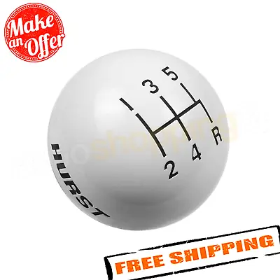 Hurst 1630025 White 5-Speed Pattern Shift Knob For Shifters With 3/8-16 Threads • $69.86