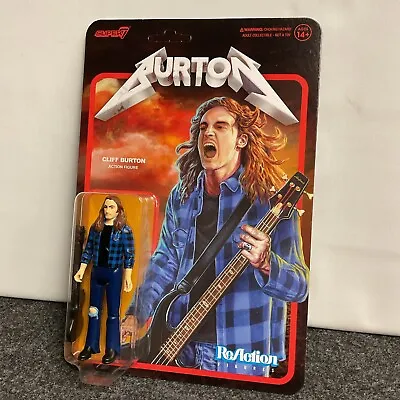 Cliff Burton Flannel Shirt Metallica Super 7 Reaction Action Figure Case Fresh • $19.99