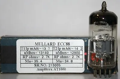 ECC88 MULLARD MADE IN GT. BRITAIN AMPLITREX TESTED 1 Pc #213005 • $70