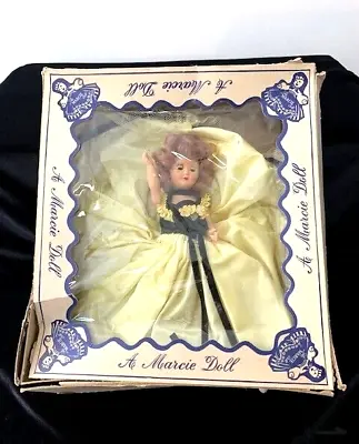 Vintage MARCIE 8  Doll HP Sleepy Eyes FL Pale Yellow Taffeta Dress W/Box 1950s • $5.99