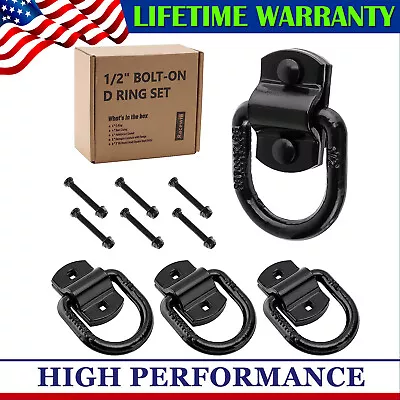 4 Pack Heavy Duty Bolt-On Forged D Ring 1/2 D Rings With Screws & Bolts12000LBS • $39.99