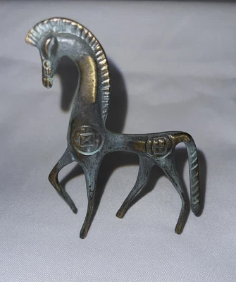 $35 • Buy Vintage Horse Statue Bronze Ancient Greek Mythology Trojan Mid Century 4 Inches
