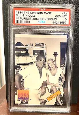 O. J. Simpson 1994 Simpson Case OJ & Nicole In Pursuit Of Justice Promo PSA 10 • $250