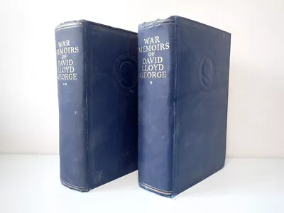 War Memoirs Of David Lloyd George 2 Vol Set David Lloyd George Odhams 1938 • £19.99