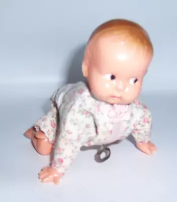 Vintage Wind-Up Crawling Baby Doll Celluloid Hard Plastic? • $9.99