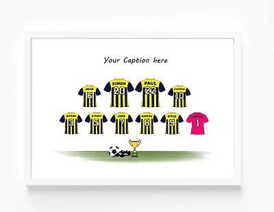 £2.49 • Buy Personalised Kids Football Team Print Birthday Gift Coach Present Keepsake A4