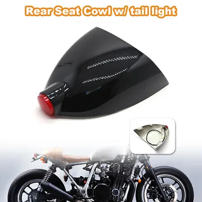 Rear Seat Cowl Cover With LED Light Motorcycle Fairing Fit For Cafe Racer • $96.81