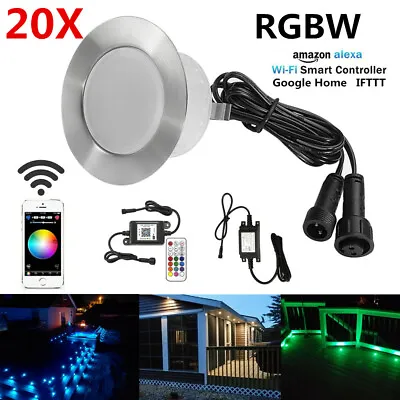 20PCS 61mm RGBW LED Lights Deck/Decking/Plinth/Recessed/Kitchen Inground Light  • £205.19