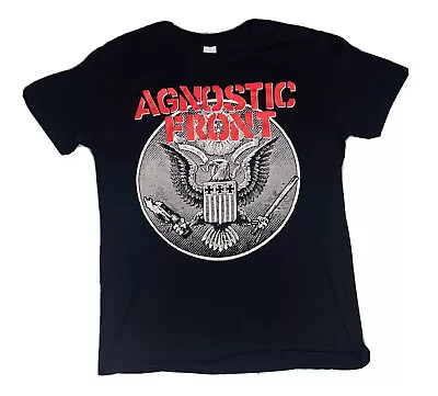 Agnostic Front Black New York Hardcore Punk Tour T Shirt Mens Large FREE SHIP • $34.99