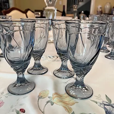 4 Vintage Noritake Sweet Swirl Light Blue Iced Tea Glass Goblet 7 3/8 Inch • $19.99