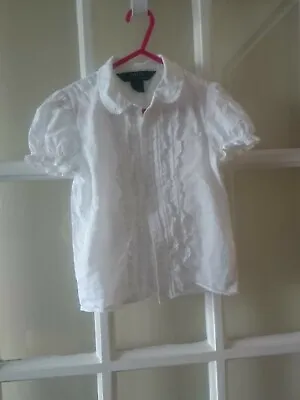 Girls Polo Ralph Lauren Frilly Shirt Great Condition 4T 4 Years  • £14.99