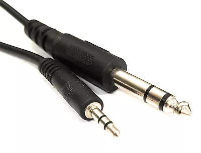 1.8m 6.35mm To 3.5mm Jack To Jack Audio Cable Stereo Plug 6.3mm 1/4 Lead 2m • £2.79