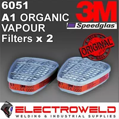 2x 3M 6051 Filter Cartridge A1 Organic Vapour Paint Thinners Solvents Respirator • $32.95