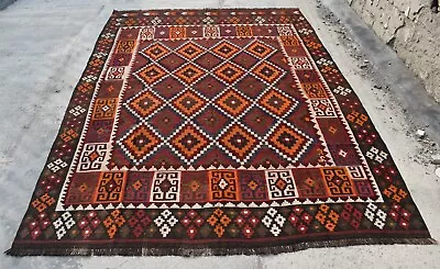 6'7 X 9'7 Handmade Vintage Afghan Maimana Wool Area Kilim Rug 6x9 Persian Rug • $314.30