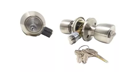 J & D Lock Mobile Home Stainless Steel Exterior Door Lock And Deadbolt Set • $31.95