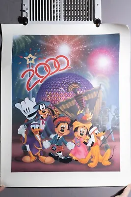 Disney EPCOT Celebrate The Future Hand In Hand 2000 Lithograph  27 H X 21 1/2  W • $39.99