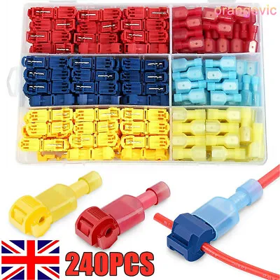 240/60x Quick Splice Scotch Lock T Tap Wire Crimp Cable Terminals Connectors Kit • £4.74