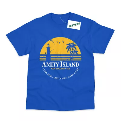 Amity Island Inspired By Jaws Movie Shark Printed T-Shirt • £9.95