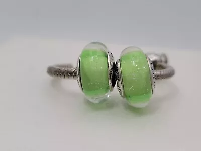 Authentic Pandora Disney Tinkerbell Green Murano Glass Charms • $25.99