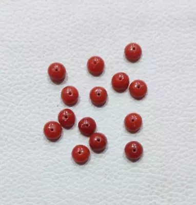100% Natural Italian Red Coral Beads Sea Coral Half Drilled Loose Beads Gemstone • $55.60