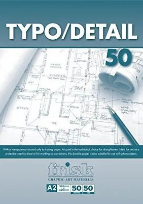 Frisk Typo Detail Pad - 50gsm - 50 Sheets - Choose A1 - A2 - A3 - A4 • £21.99
