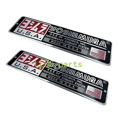 2PC USA Yoshimura Sticker Aluminium Heat-resistant Motorcycle Exhaust Pipe Decal • $7.03