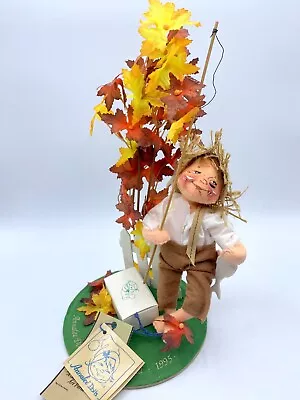 New Annalee Plush Doll Figure 7  1995 Society Logo Kid Thanksgiving Goin Fishing • $7.99