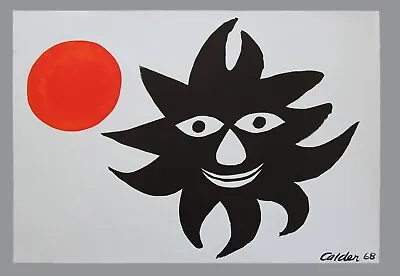 Alexander Calder Lithograph Black Sun Red Moon 1968 Plate Signed • $360