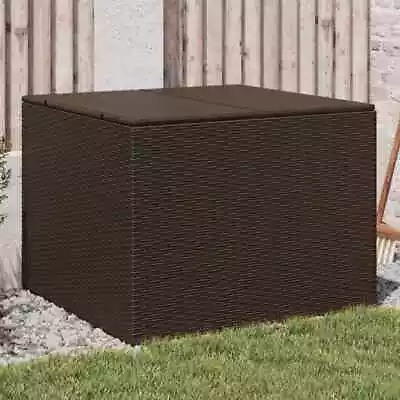 Garden Storage Box Brown 291L Poly Rattan O8O4 • $235.59