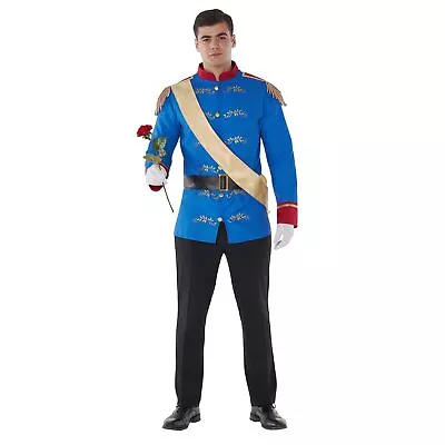 Men`s Prince Charming Costume Adult Fairy Tale Halloween Fancy Dress Fairytale • £32.94