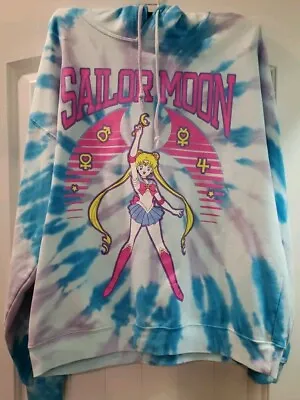 Sailor Moon Graphic Tie Dye Hoodie Medium Hot Topic Pink & Teal Size XL • $49.99