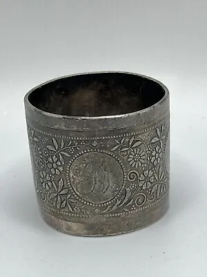 Napkin Ring Holder Vintage Metal Engraved Unique From Ma Personal Gift Collector • $8.99