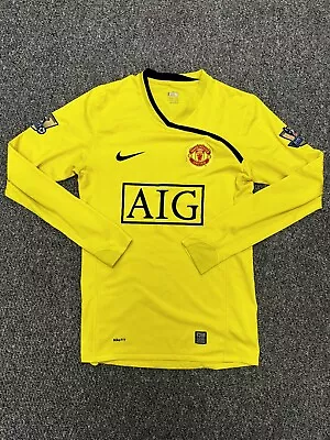 Manchester United 2008-2009 Goalkeeper Nike Yellow Shirt Jersey Van Der Sar • £100