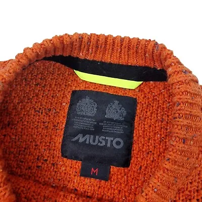 Musto Jumper Mens Medium Burnt Orange Sweater Pullover Cotton Wool Blend • £29.95