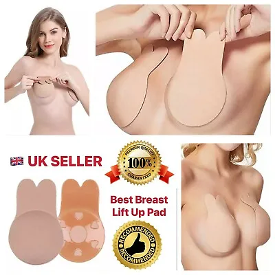 £3.80 • Buy Invisible Breast Lift Up Bra Pad Tape Silicone Nipple Cover Rabbit Ear Cup A-F