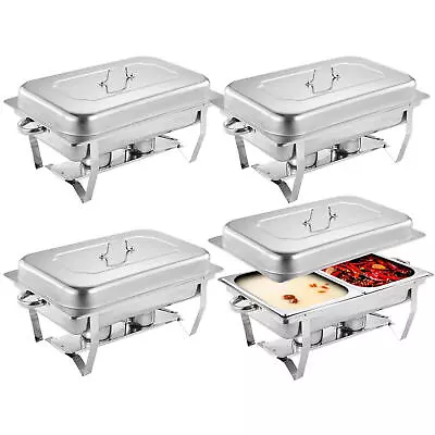 Square Stainless Steel Dining Stove 4x Double Compartment High Stilt Buffet Sto • $183.67