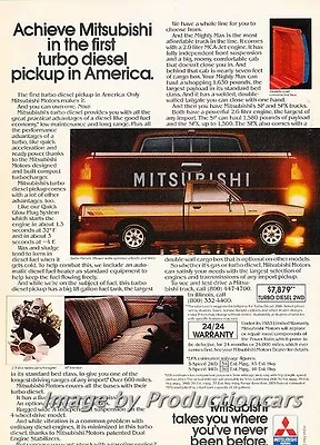 1983 Mitsubishi Diesel Pickup Truck Original Advertisement Print Art Car Ad J708 • $9.56