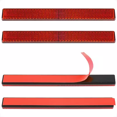 Stick-On Rectangular Reflectors Red Safety Reflector 6.53 Inch Motorcy • $15.68