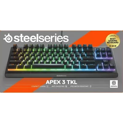 SteelSeries Apex 3 TKL Wired Gaming Keyboard For PC • $24
