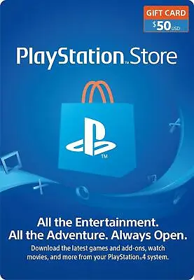 $50 Playstation Network Card For PSN PSP PS3 PS4  *NEW* • $64.99