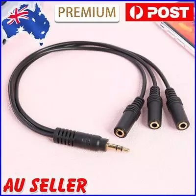 3.5mm Stereo Audio Splitter Cable Gold Plated Plug Male To 3 Way Extension Cable • $13.09