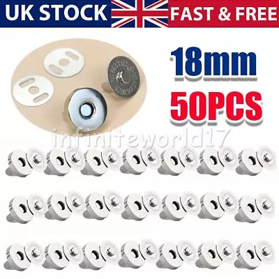 50set Round Magnetic Button Fastener Clasps - For Bag Makers - 18mm UK • £10.25