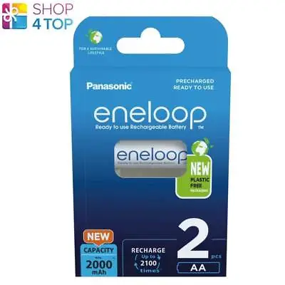 2 Panasonic Aa Eneloop Eco Friendly LR6 Rechargeable Batteries 2000mAh 2BL New • $22.23