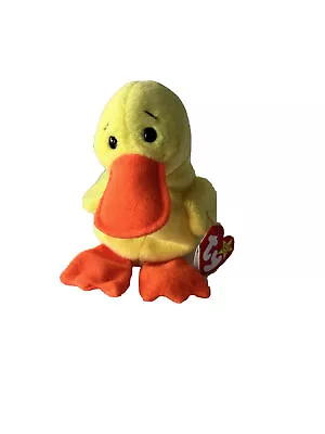 TY Beanie Baby Quackers Yellow Duck W/ Tag Retired  1993-1994 PVC • $3.99