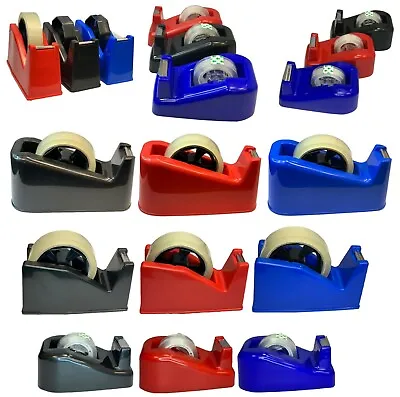 New HEAVY DUTY TAPE DISPENSER Desktop Office Sellotape Cellotape Pack Holder UK • £6.99