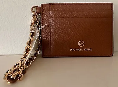 Michael Kors Leather Jet Set Charm Small ID Chain CARD HOLDER • $54.98