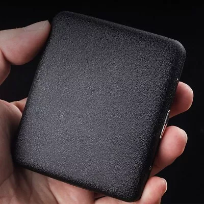 Sand Black Metal Cigarette Case Box Holder For 20 Regular Cigarettes • $15.03