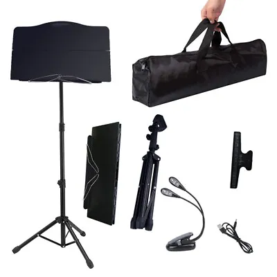 Sheet Music Stand Professional Portable Music Stand Carrying Bag Folding Black • $28.99