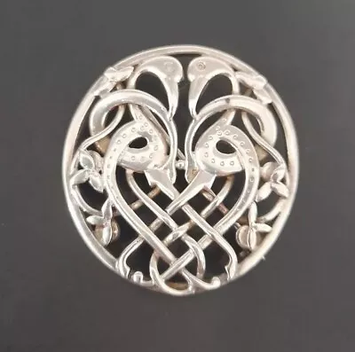 Vintage Ola Gorie Scottish 925 Sterling Silver Kells Love Birds Knotwork Brooch • £105